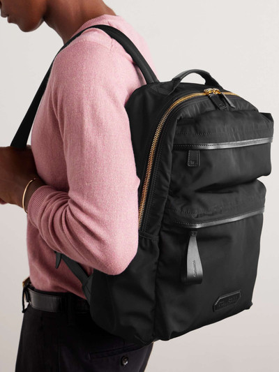 TOM FORD Leather-Trimmed Recycled-Nylon Backpack outlook