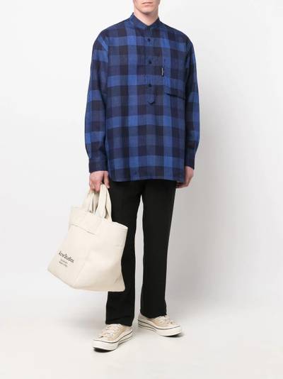 Comme des Garçons Homme check-print linen shirt outlook