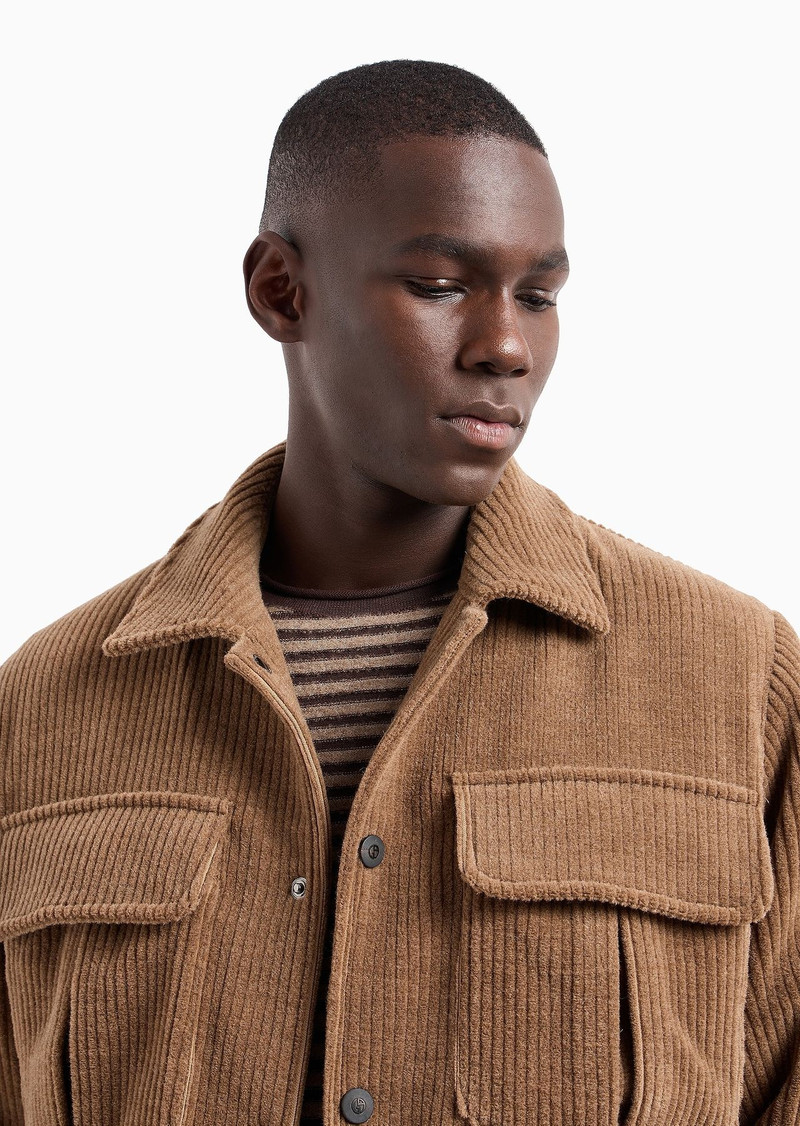 Ribbed wool blend velvet blouson 5