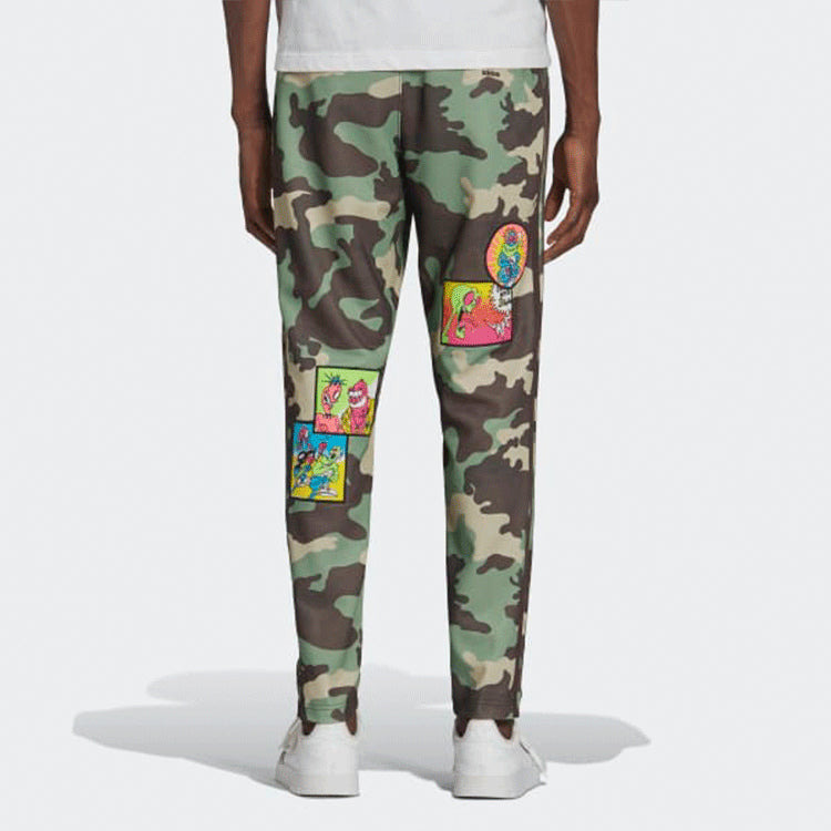 Men's adidas originals x JEREMY SCOTT Crossover Camouflage Sports Pants/Trousers/Joggers Green H5337 - 4