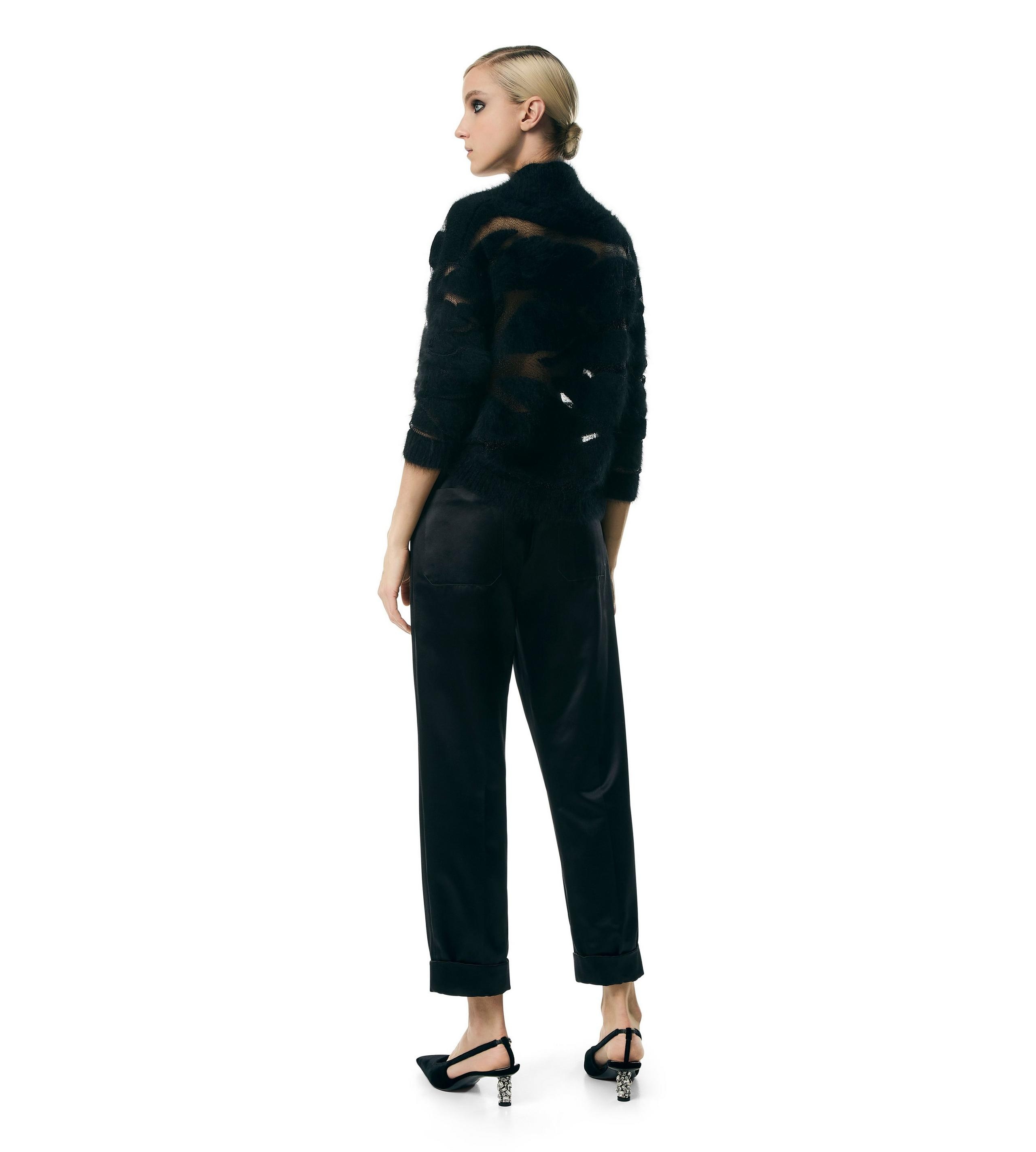 SILK DUCHESSE BOYFRIEND FIT TAILORED PANTS - 3