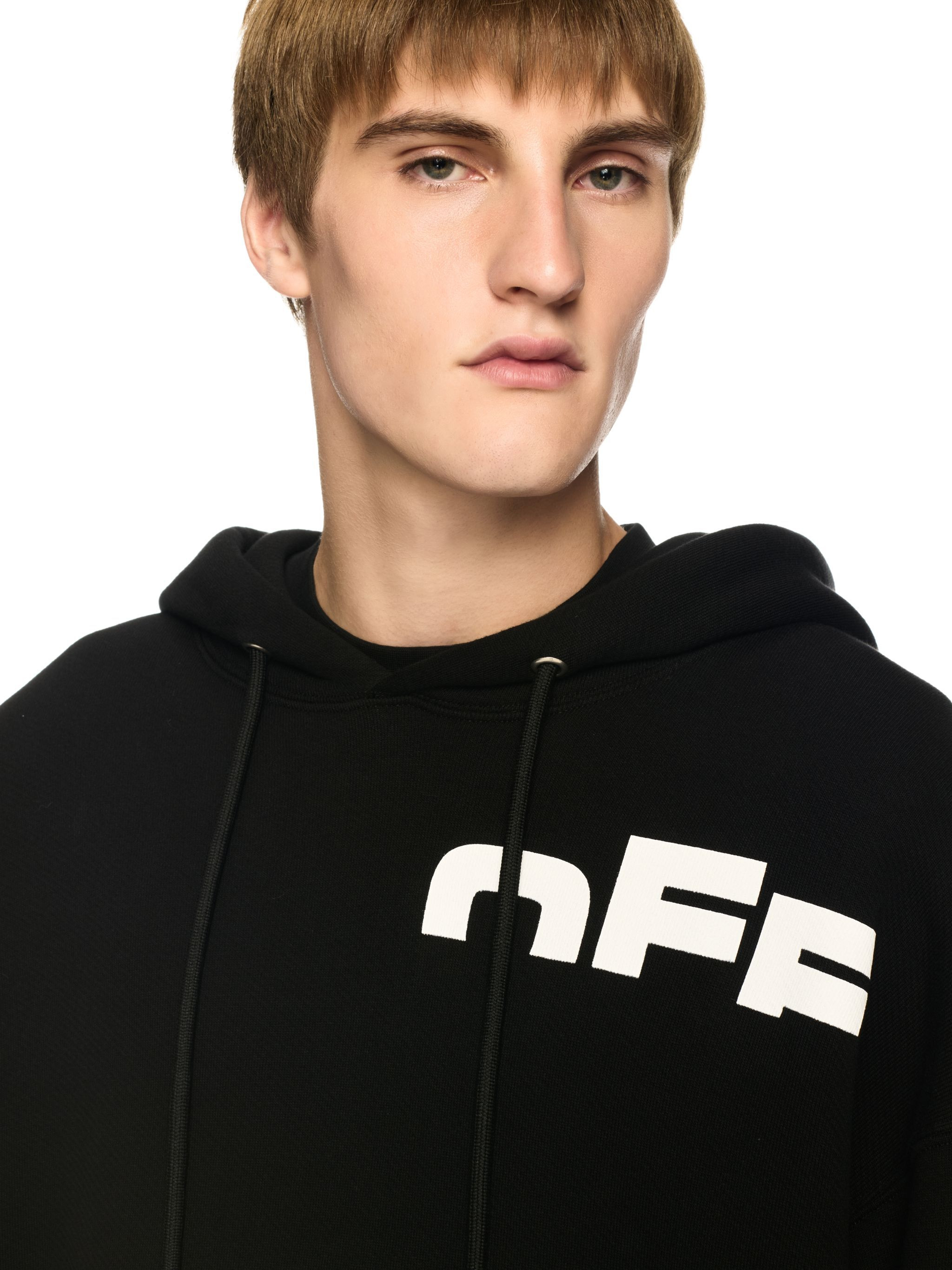 Black Off Split Hoodie - 5