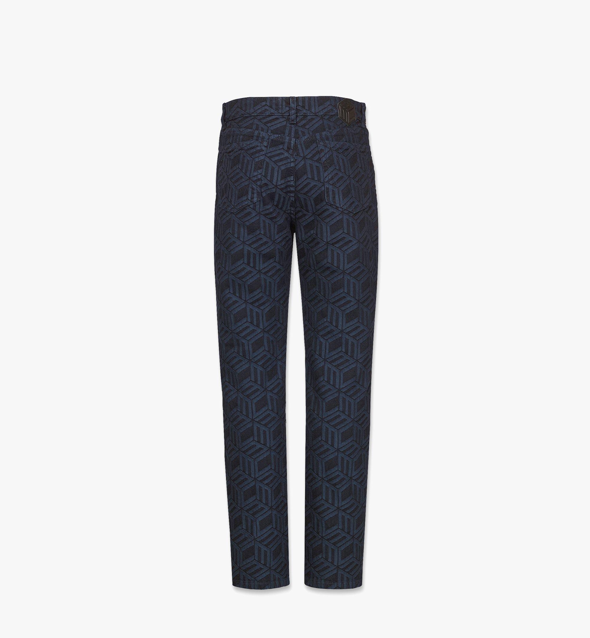 Women’s Cubic Monogram Jacquard Denim Jeans in Sustainable Cotton - 3