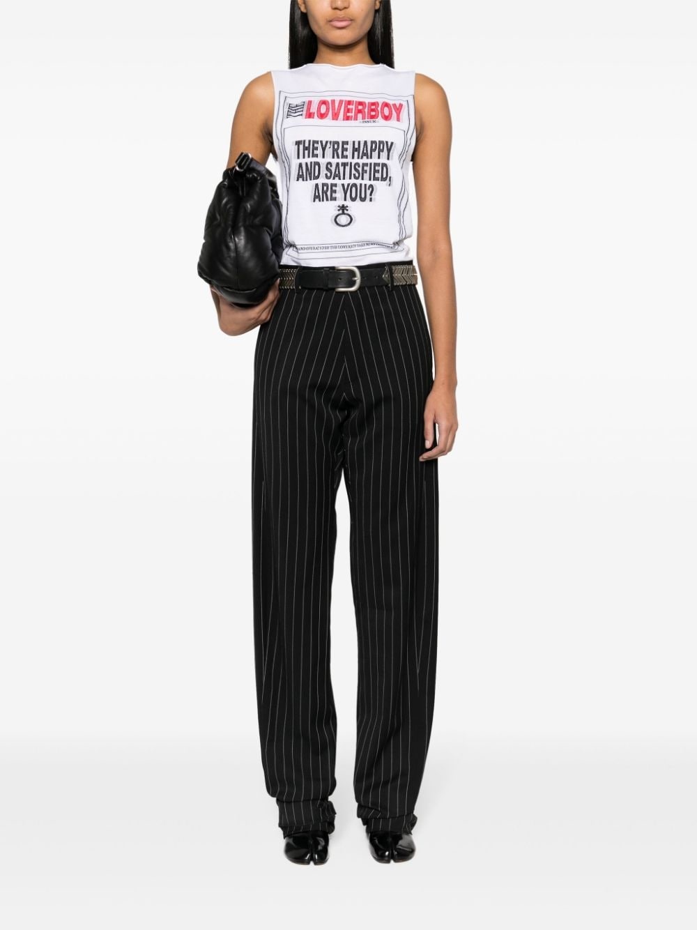 pinstriped straight-leg tailored trousers - 3