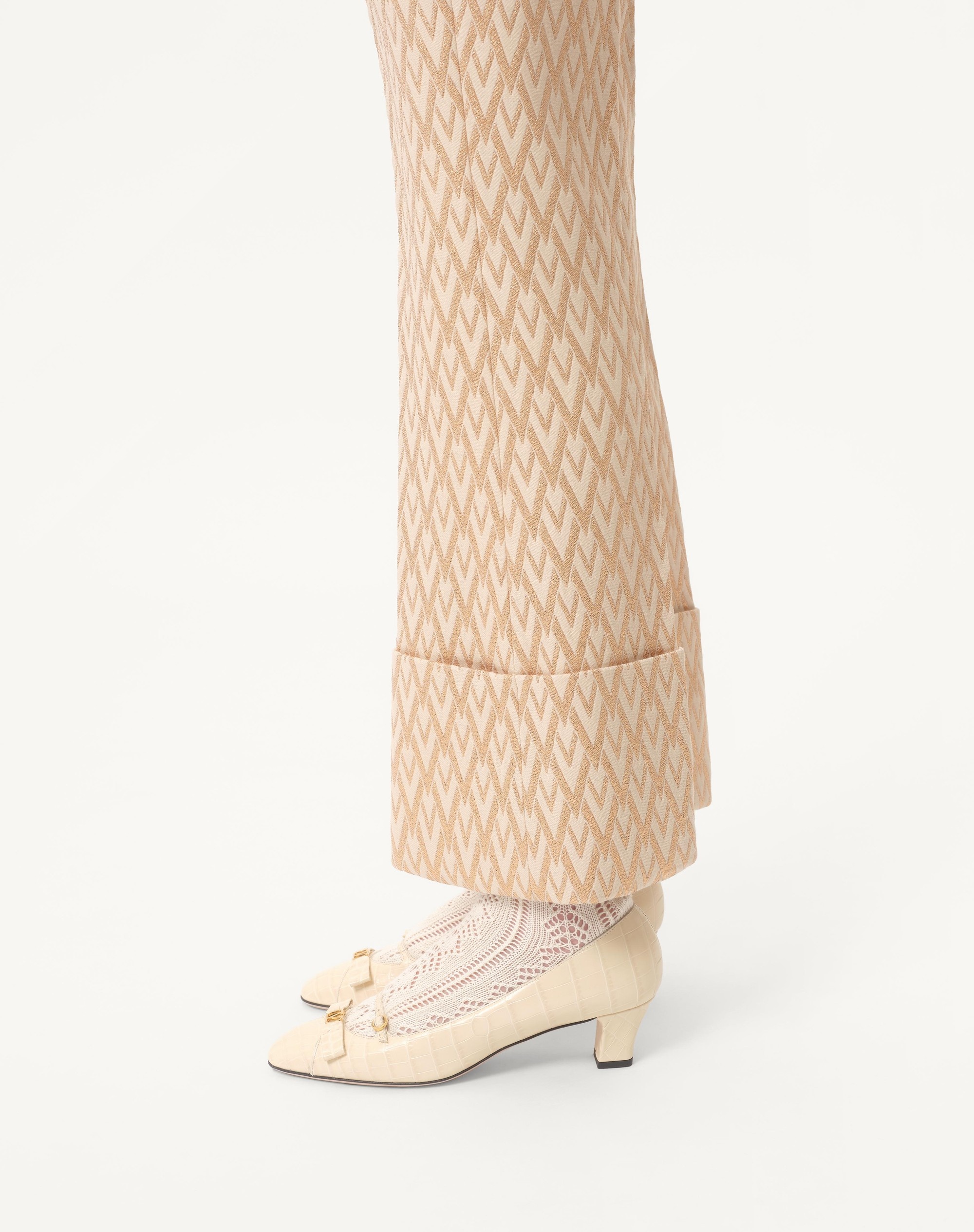 TOUTE LA V LUREX JACQUARD PANTS - 3