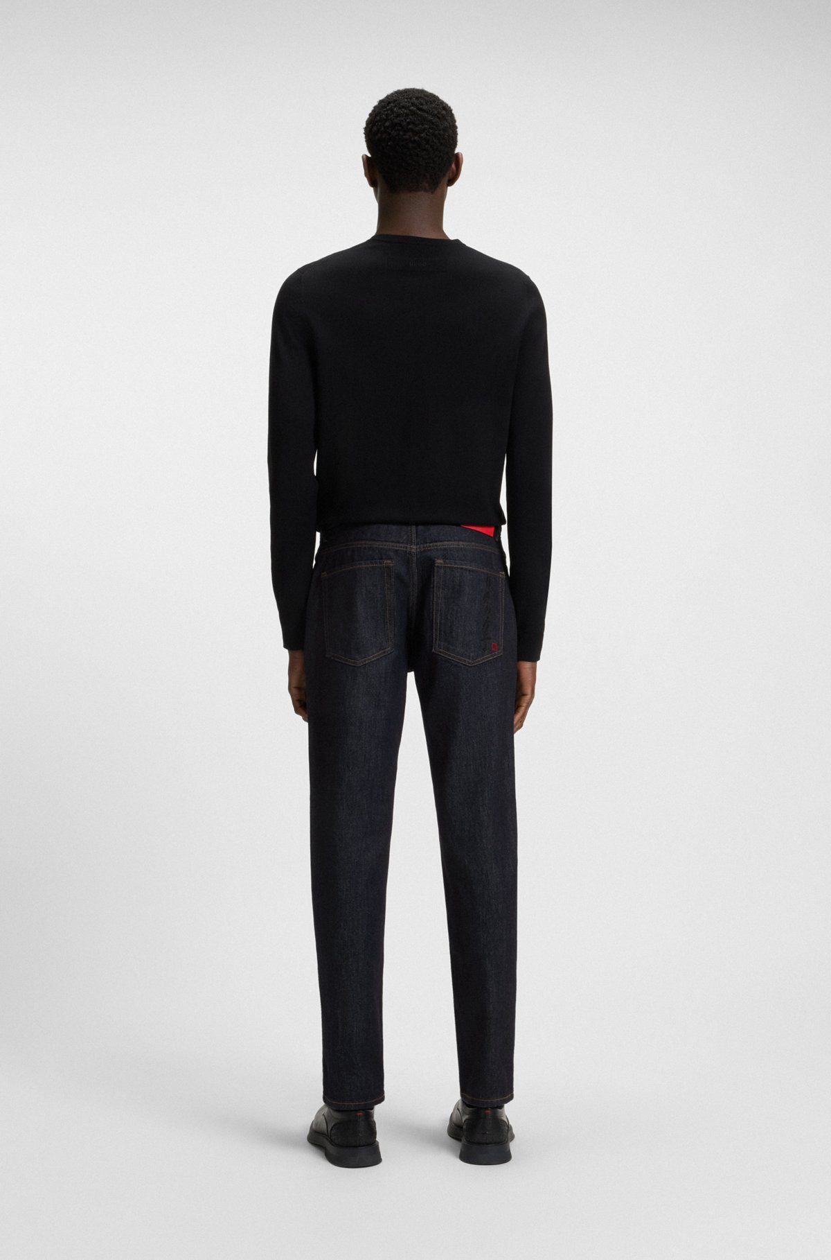 TAPERED-FIT JEANS IN DARK-BLUE JAPANESE DENIM - 4