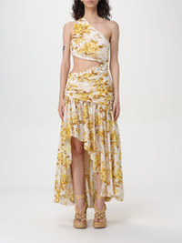 ワンピース ZIMMERMANN Woman Dress Brown 4593DSS255 TNLP Zimmermann Valiant Ruched One Shoulder High Low Dress Brown