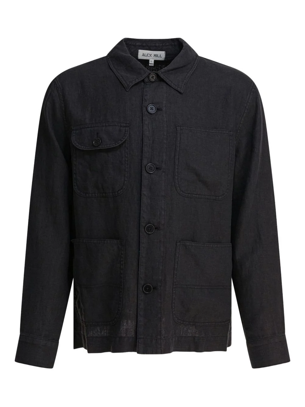 multi-pocket linen shirt jacket - 1