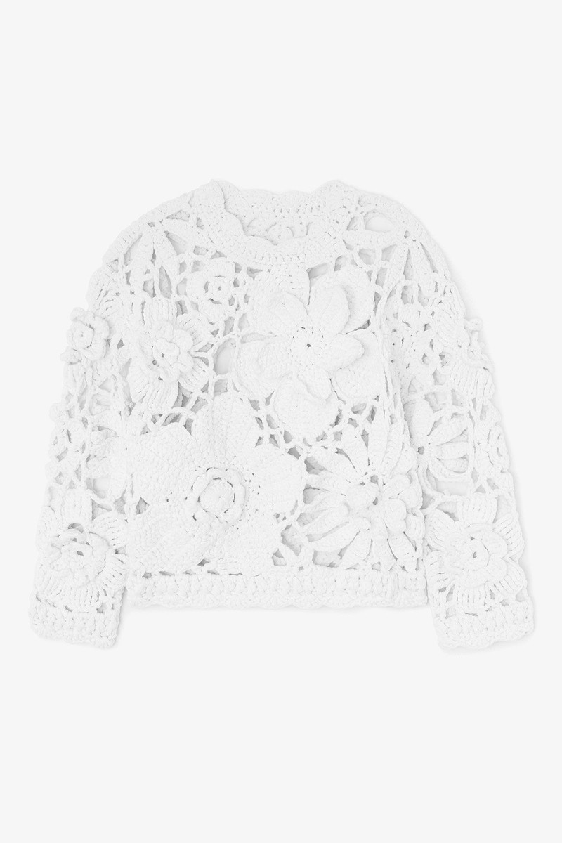 HANDKNIT CREWNECK IN WHITE 1