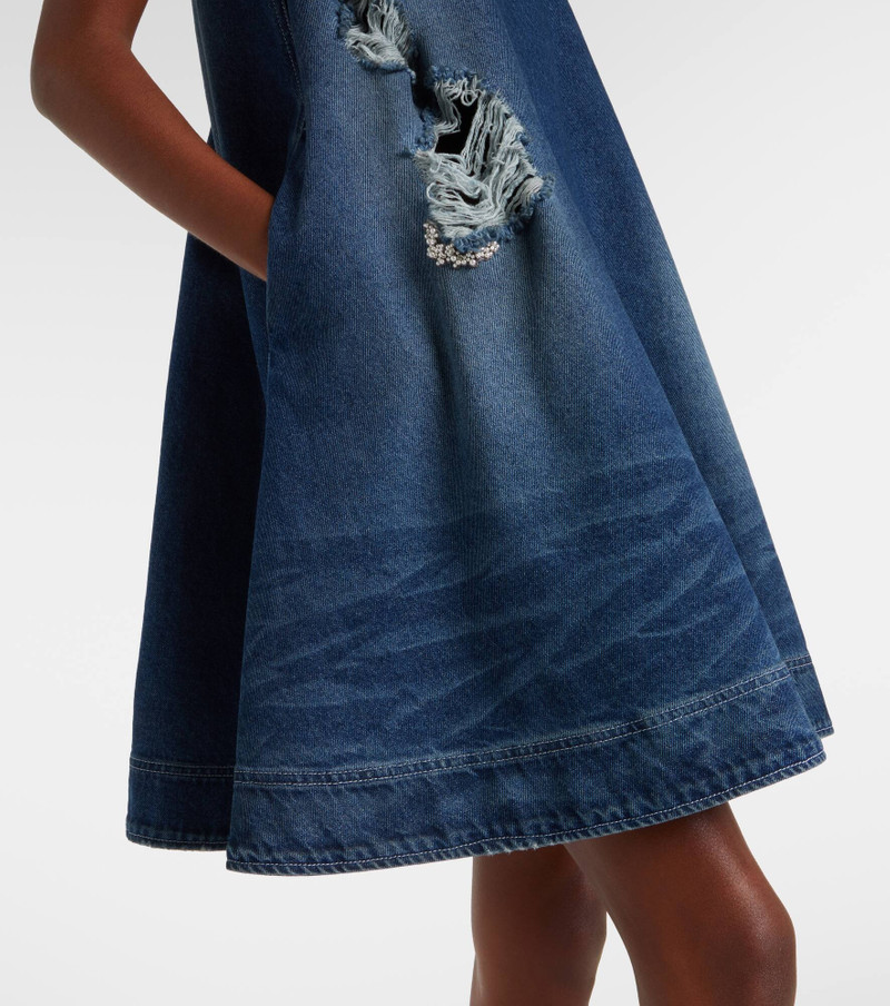 Distressed denim minidress 5