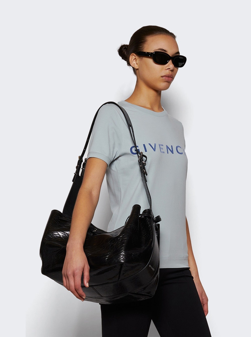 Medium Pumpkin Bag In Crackled Patent Leather Black - 2