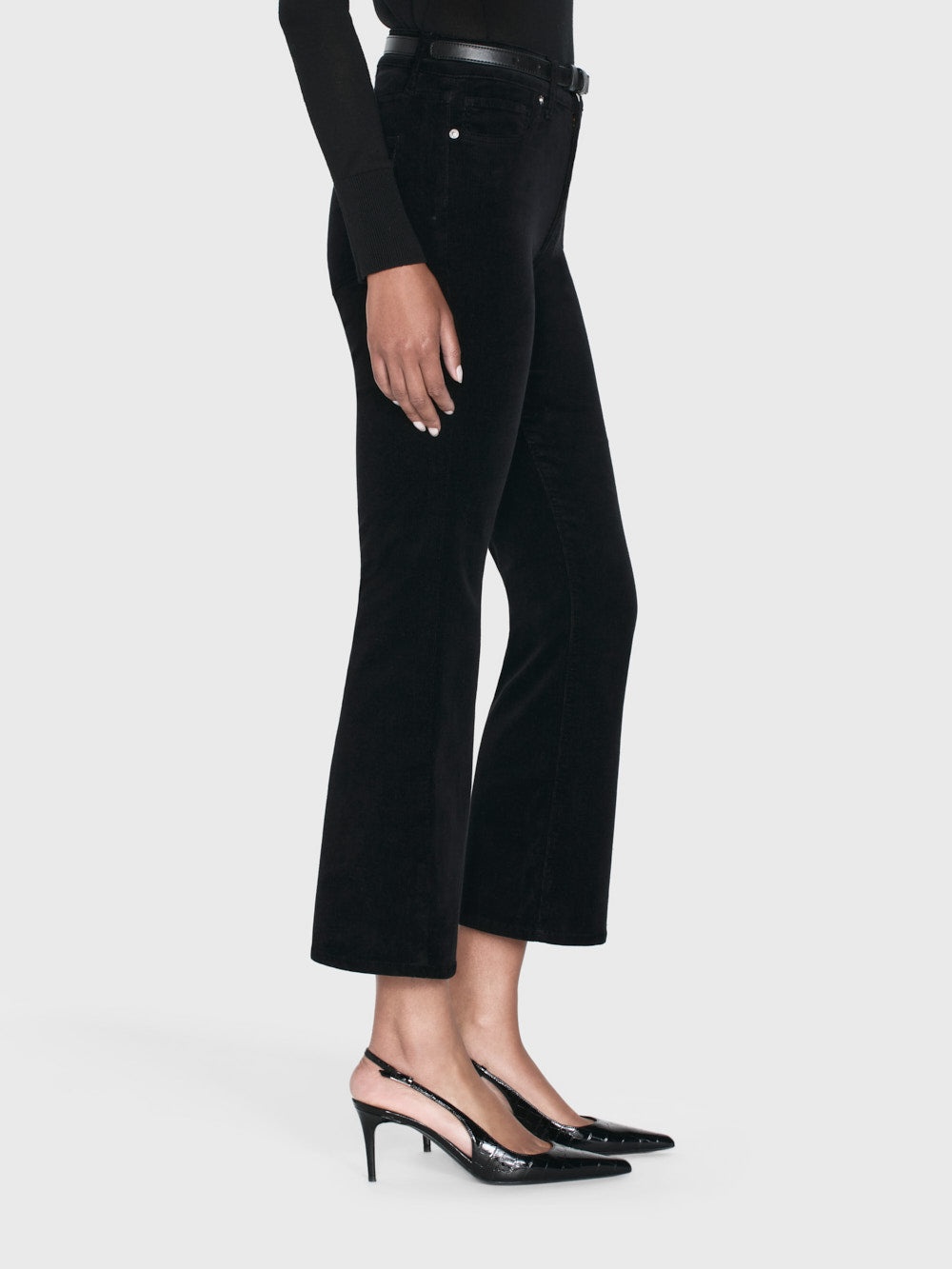 Le Crop Mini Boot Corduroy in Black - 4