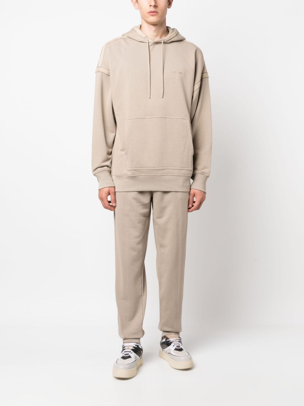 logo-embroidered cotton hoodie - 2