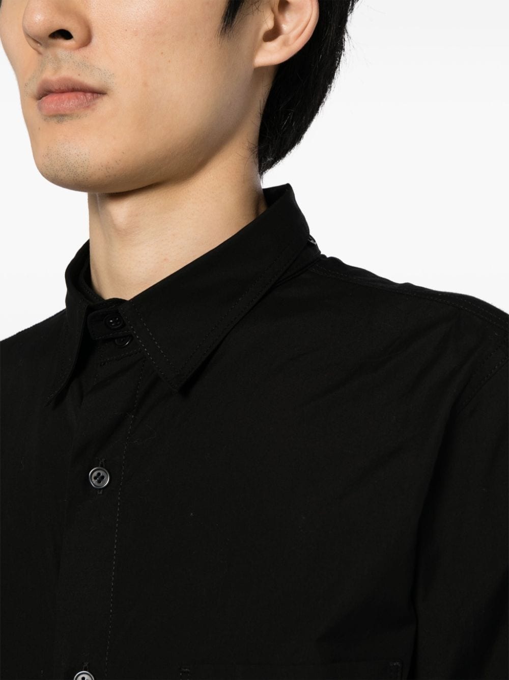 detachable-collar cotton shirt - 6