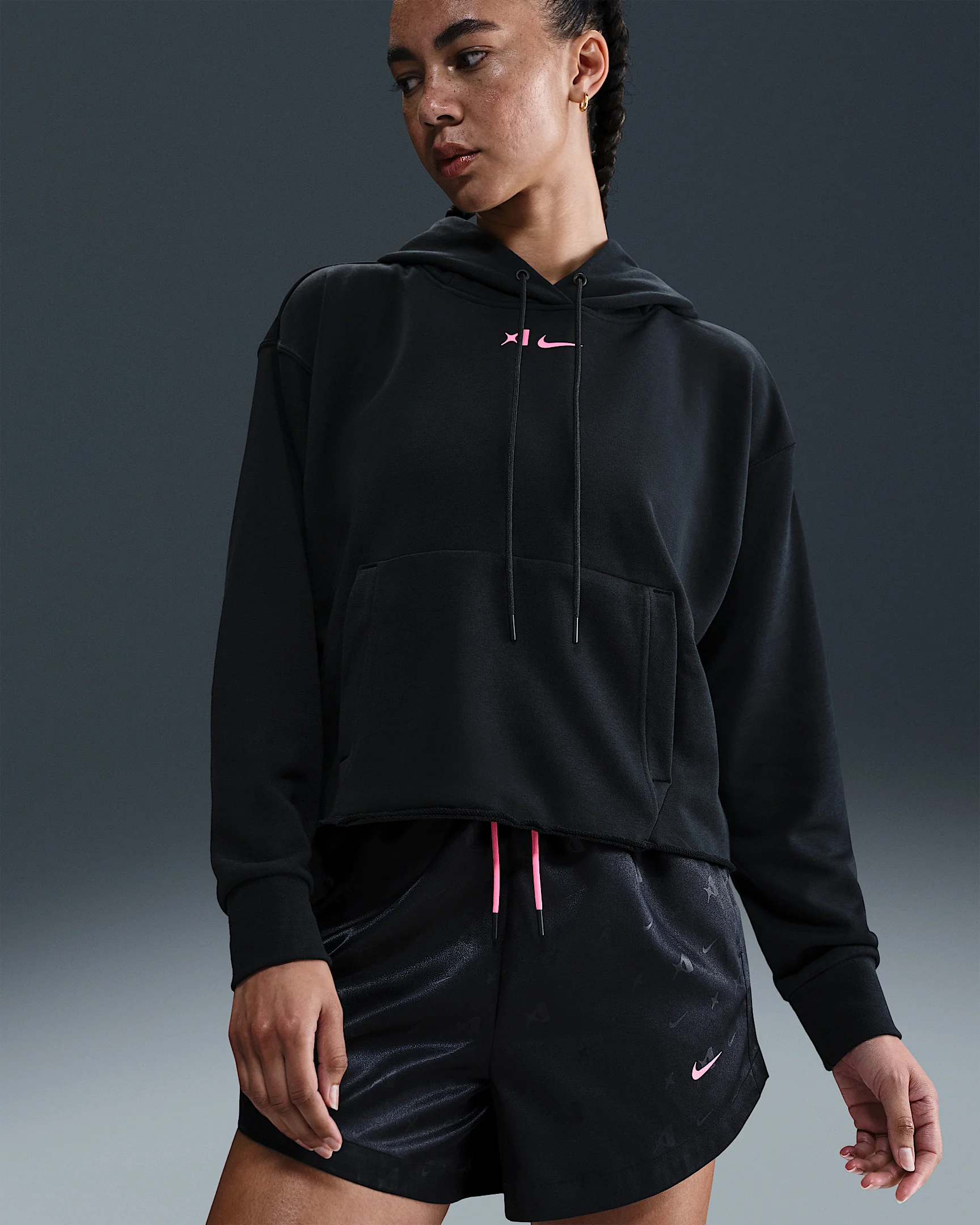 A'ja Wilson Women's Oversized Cropped Basketball Hoodie - 1