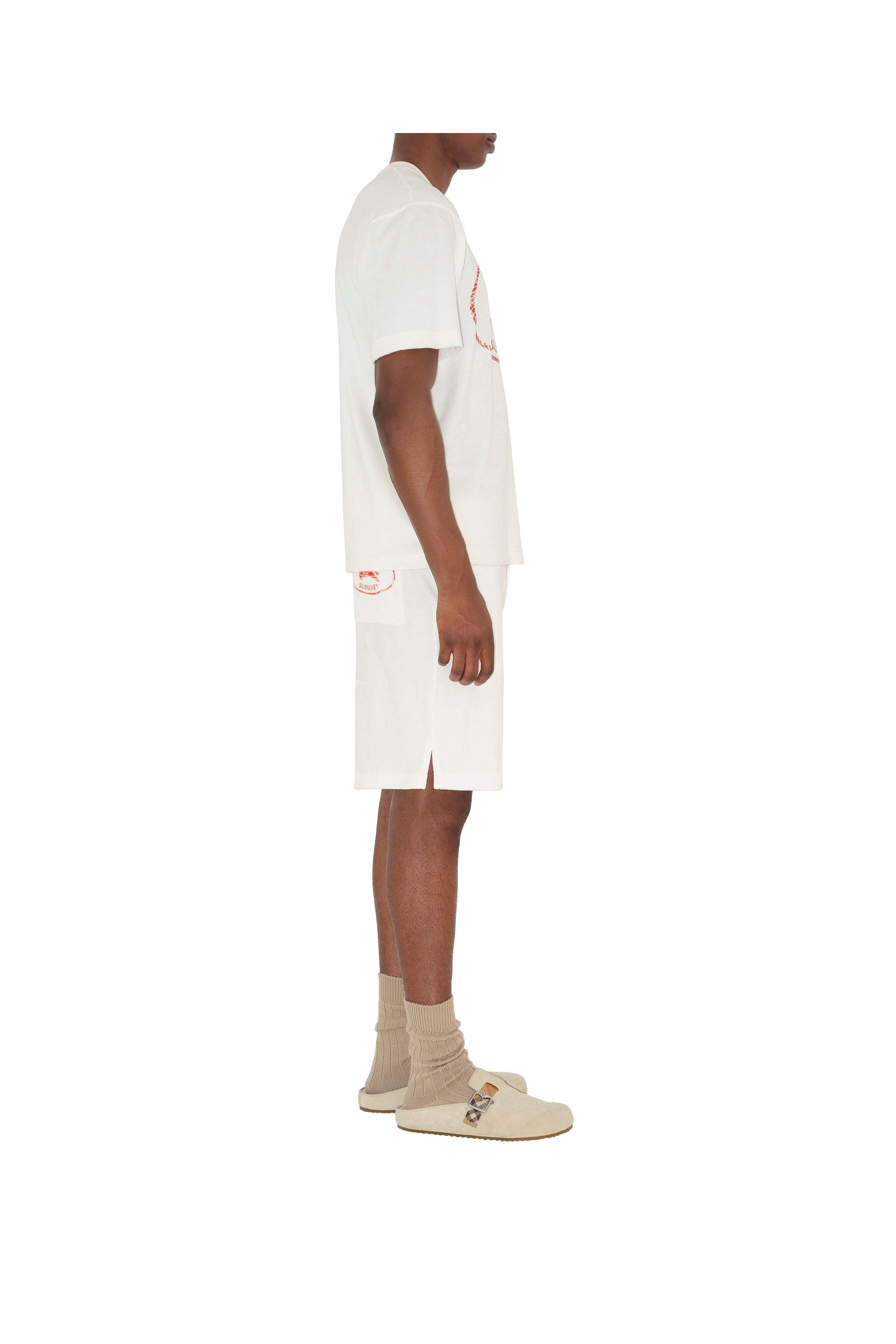 burberry Knight Stamp Towelling T-shirt in Chalk White at Nordstrom - 3