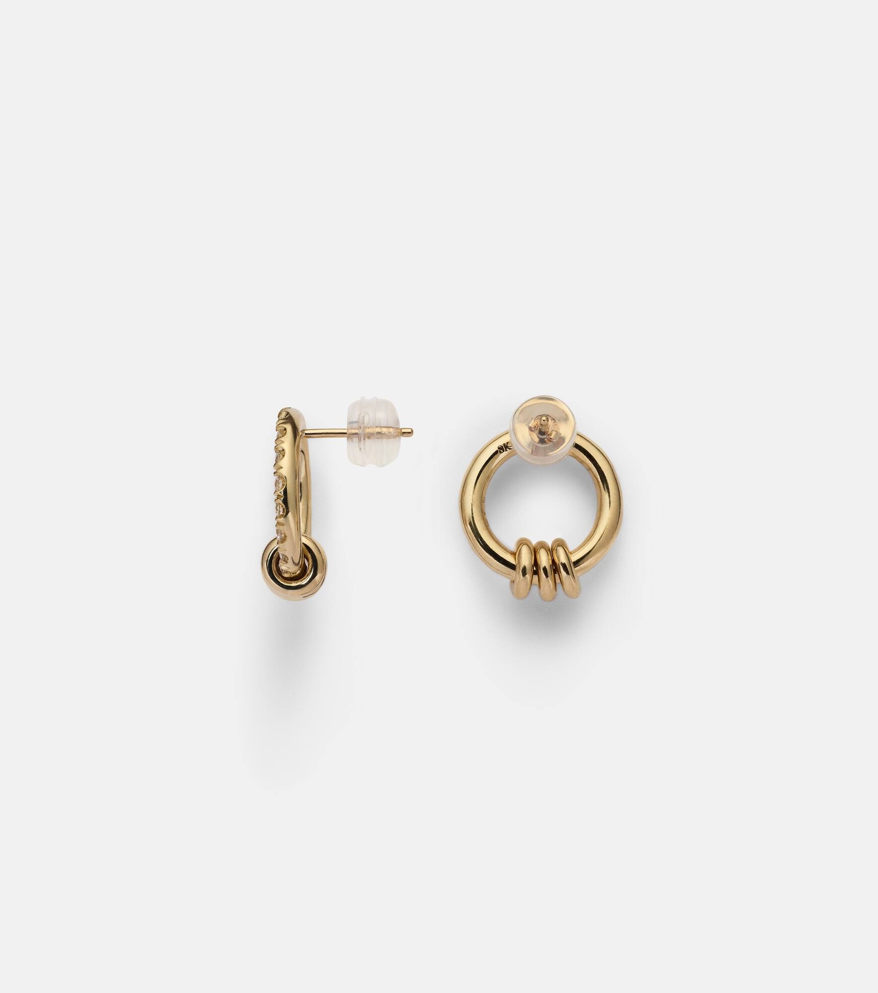 Sidra 18kt gold earrings with diamonds - 4