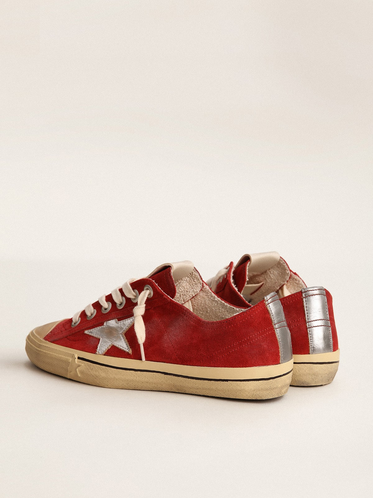 Men's V-Star LTD in dark red suede with silver star and heel tab - 5
