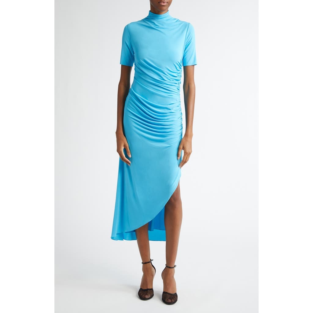 Alaïa Alaïa Draped Body-Con Midi Dress in Amazonite at