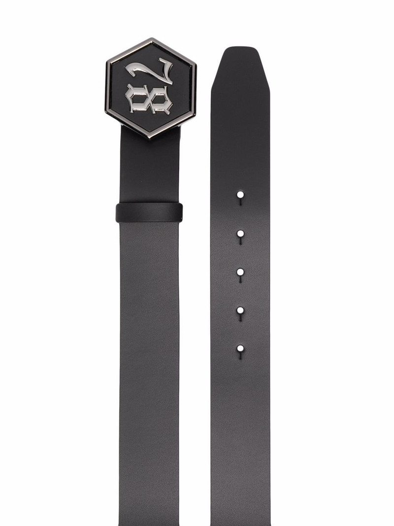 PHILIPP PLEIN gothic logo-buckle belt outlook