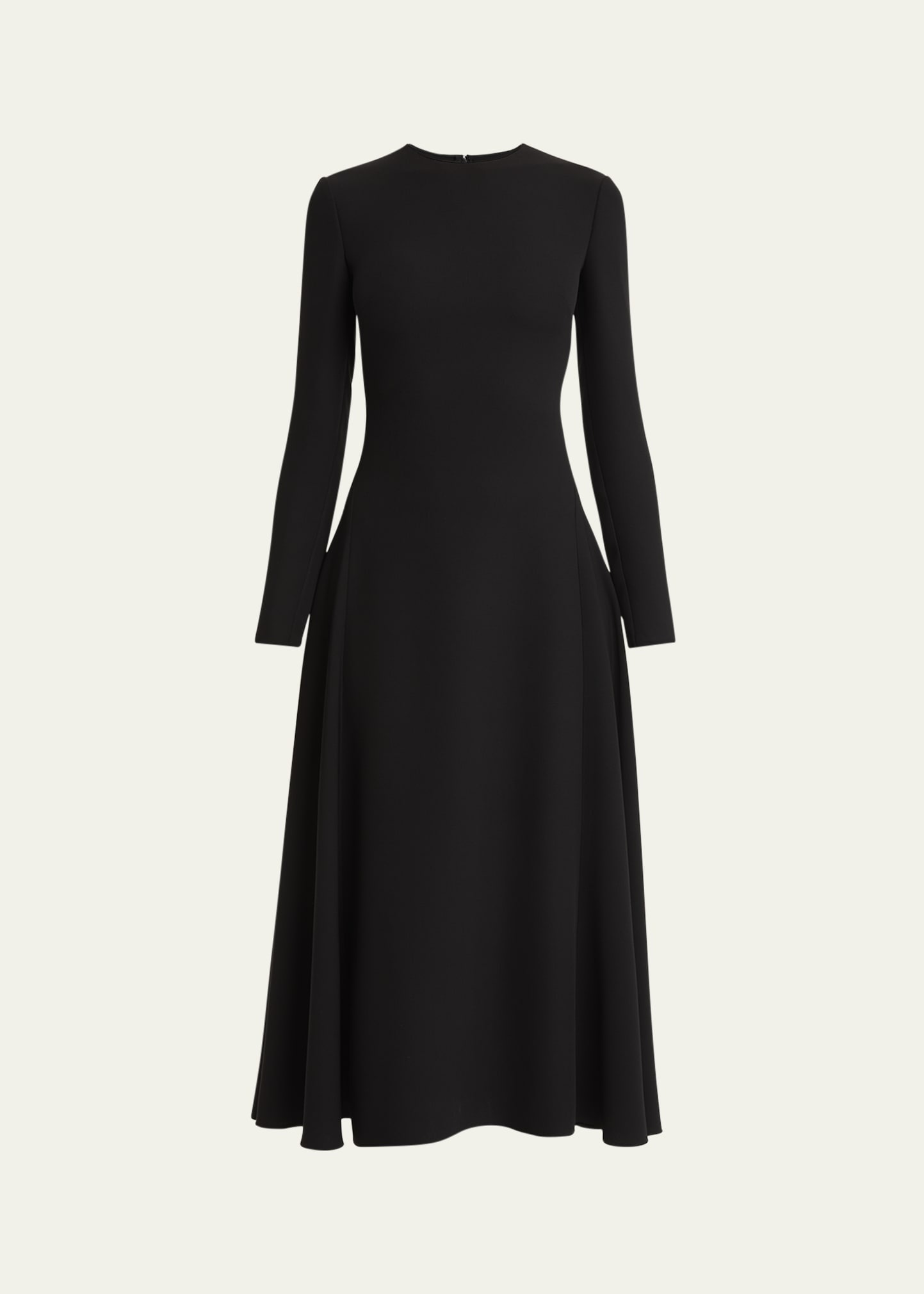 Long Sleeve Silk Midi Dress - 1