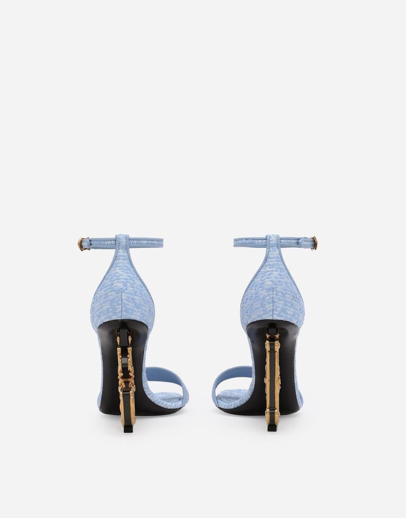 Dolce & Gabbana Bouclé fabric sandals with Baroque DG detail outlook