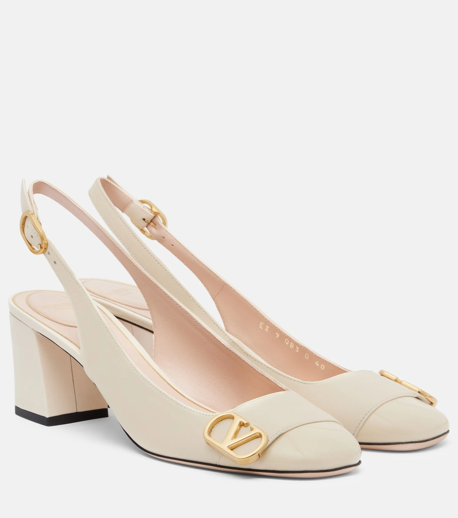 Veeside VLogo leather slingback pumps - 1