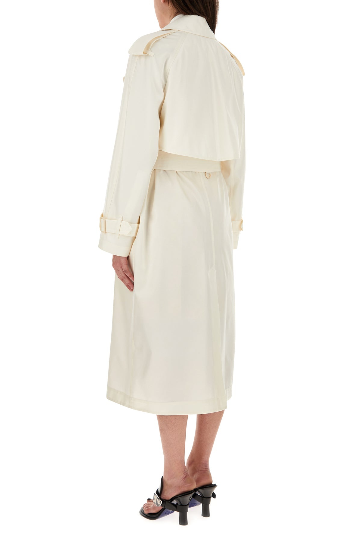 Ivory silk trench coat - 4