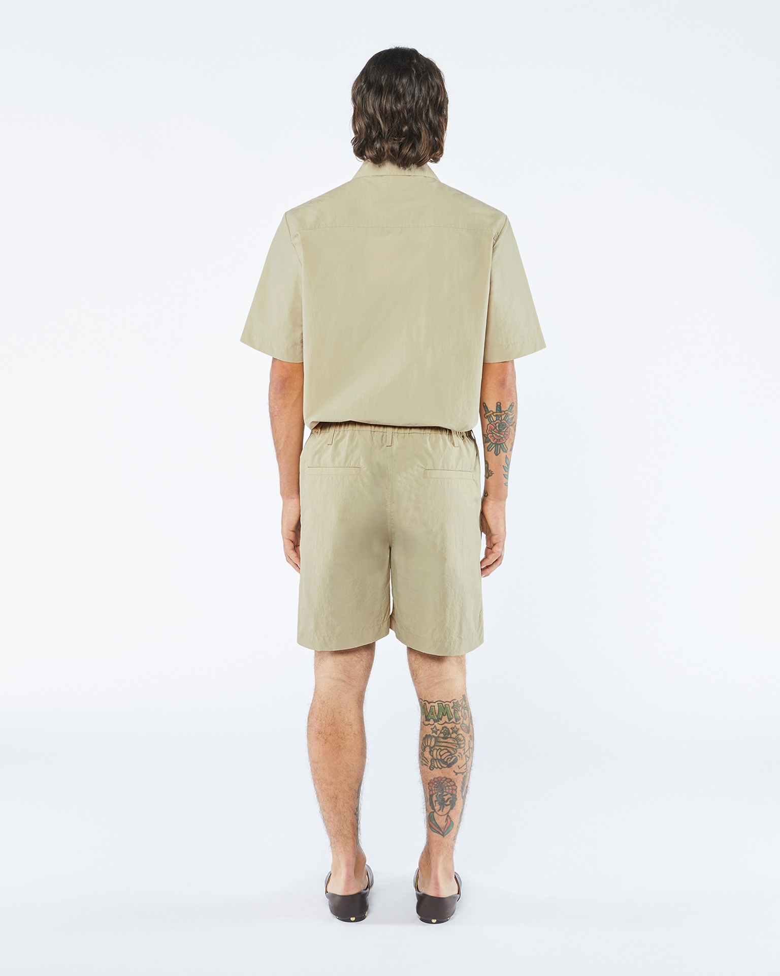 OLIN - Tech-poplin shorts - Pebble - 4