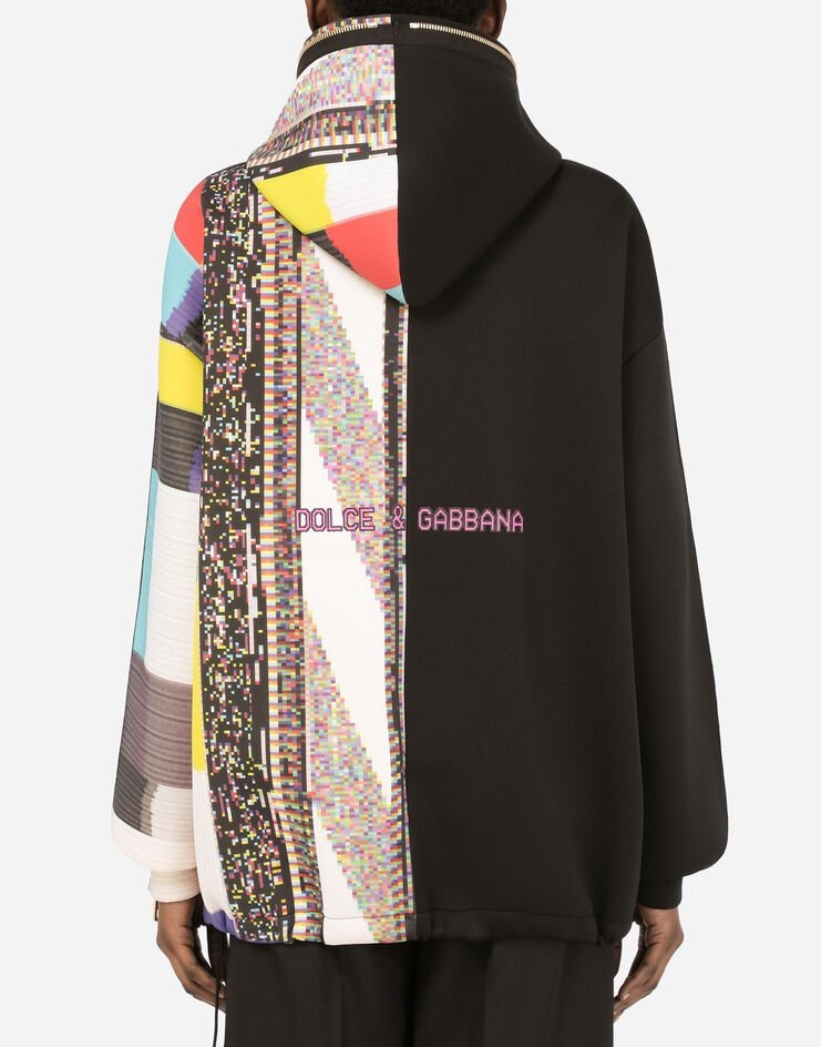 Technical jersey sweatshirt with multi-colored glitch print - 2