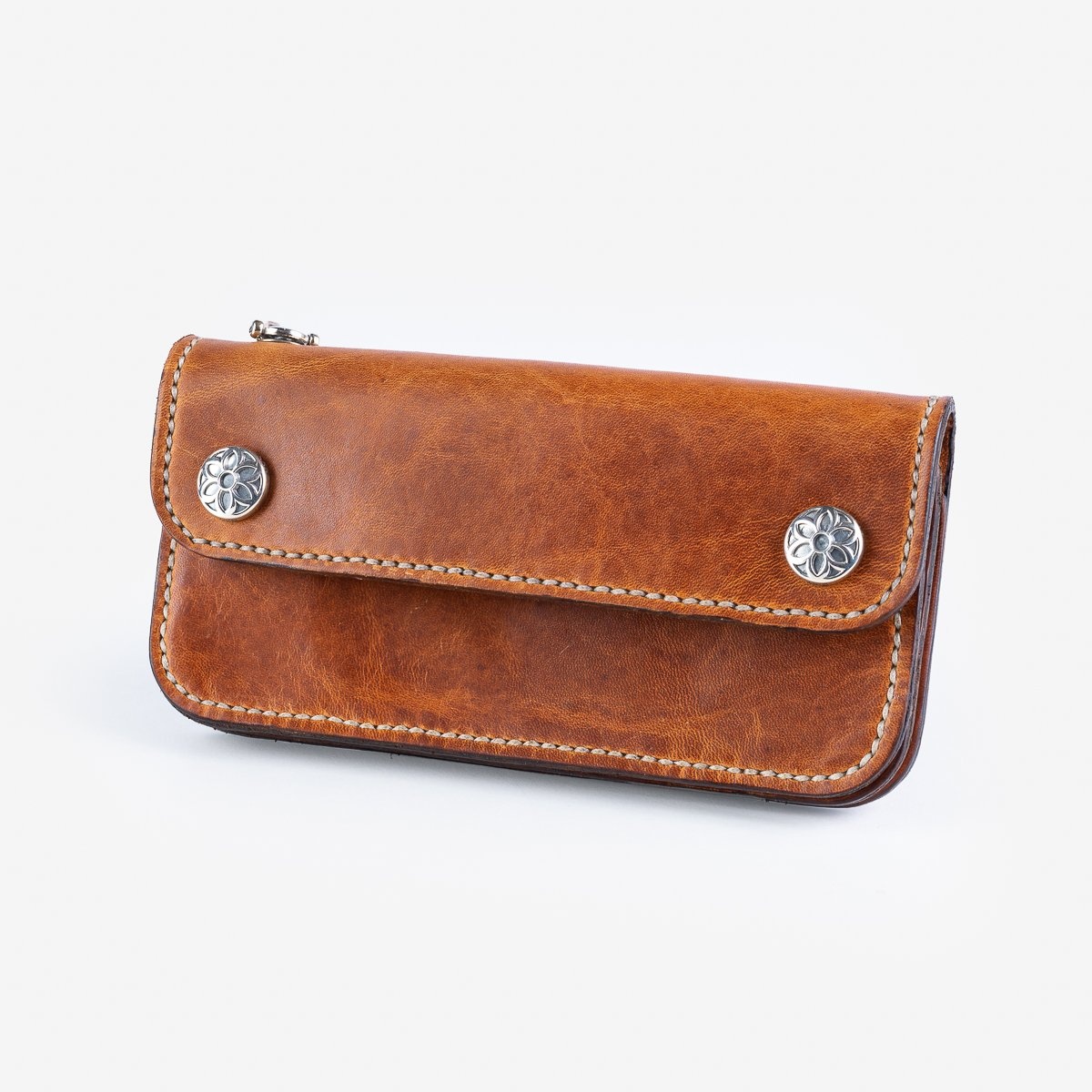 LE-ANSW-RU GOOD ART HLYWD Army/Navy Surplus Wallet w/ Sterling Silver Rosette Snaps and Rosette Prin - 1