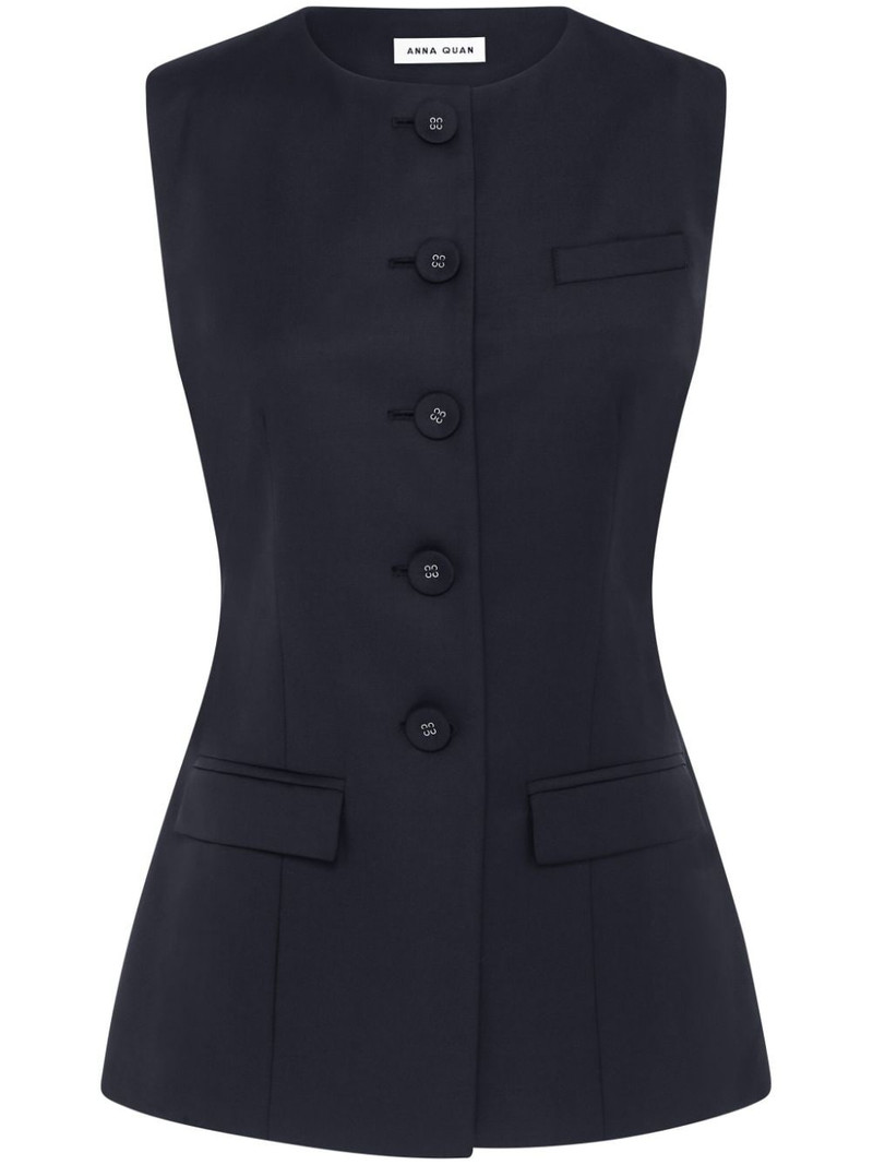 Bailey waistcoat-style wool top 1