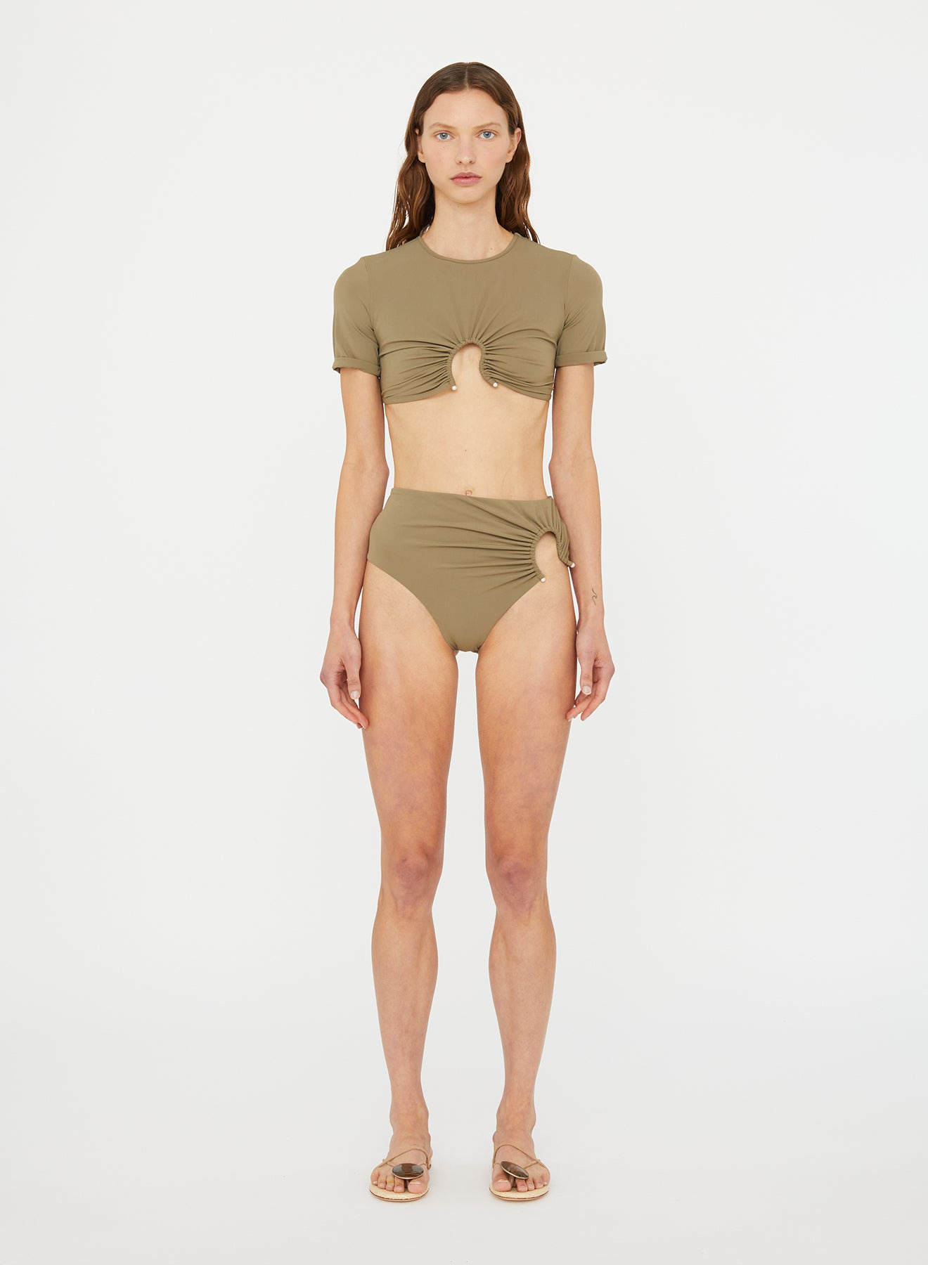Ruched Crescent Swim Tee - 2