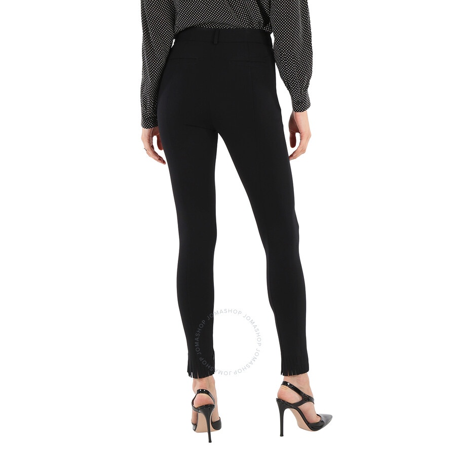 Burberry Ladies Black Fringed Hem Trousers - 5