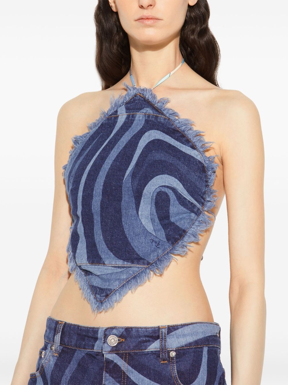 denim halterneck top - 5