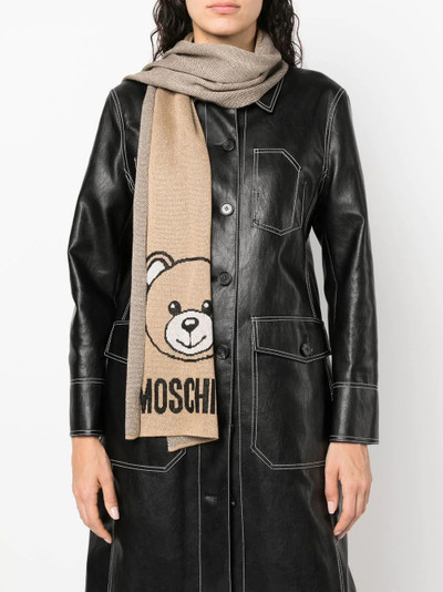 Moschino Teddy Bear-motif knitted scarf outlook