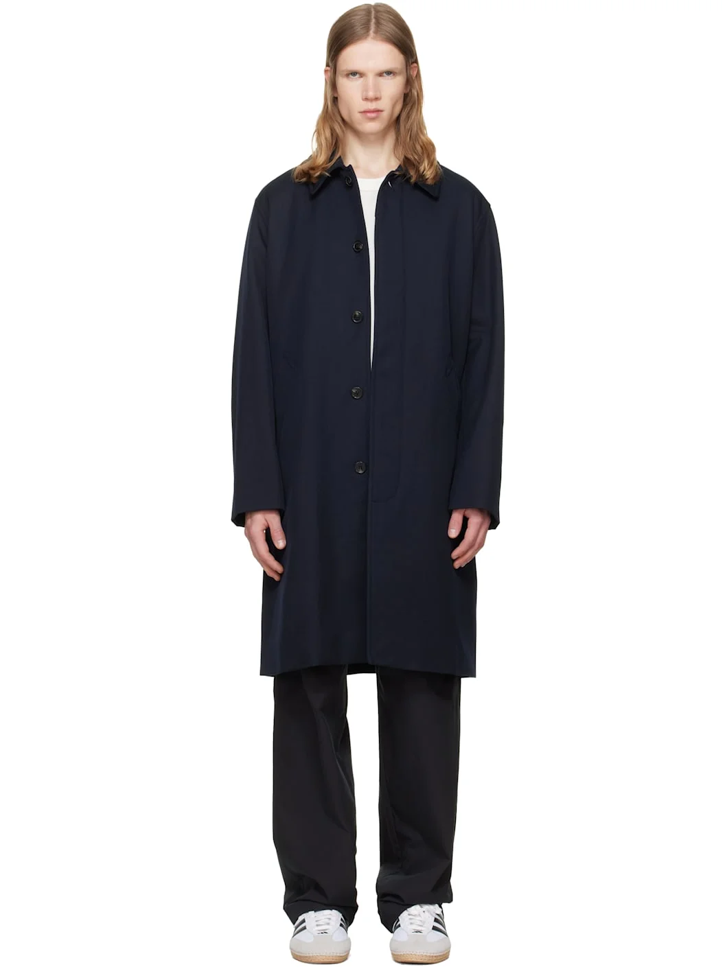 Navy Hugo Mac Coat - 1