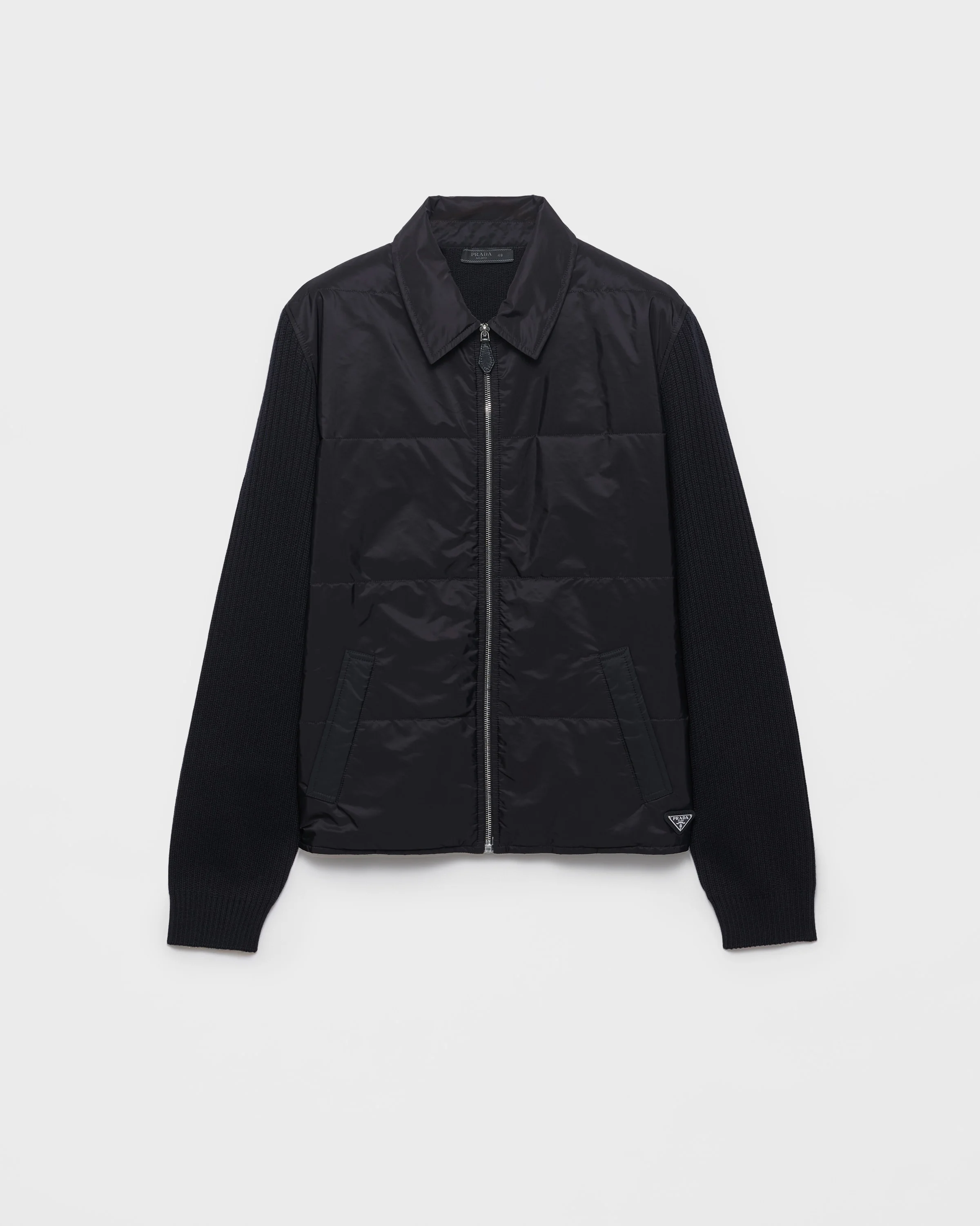 Wool and Re-Nylon gabardine cardigan - 1