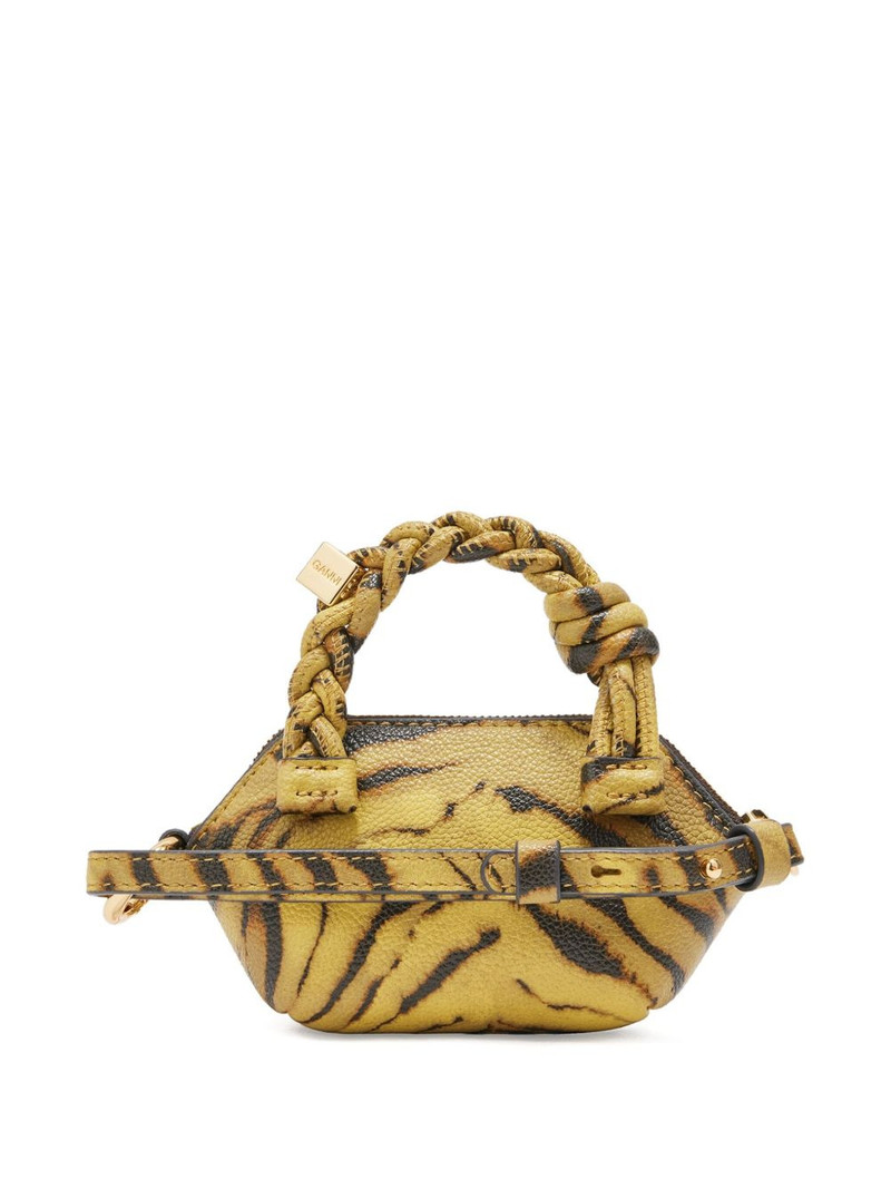 GANNI tiger-print twisted-handle mini bag outlook