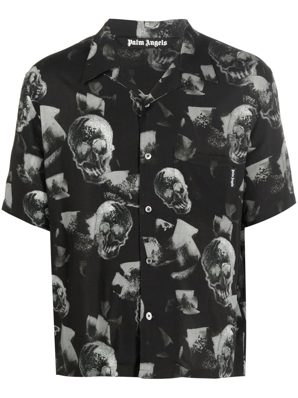 skull-print short-sleeved shirt - 1