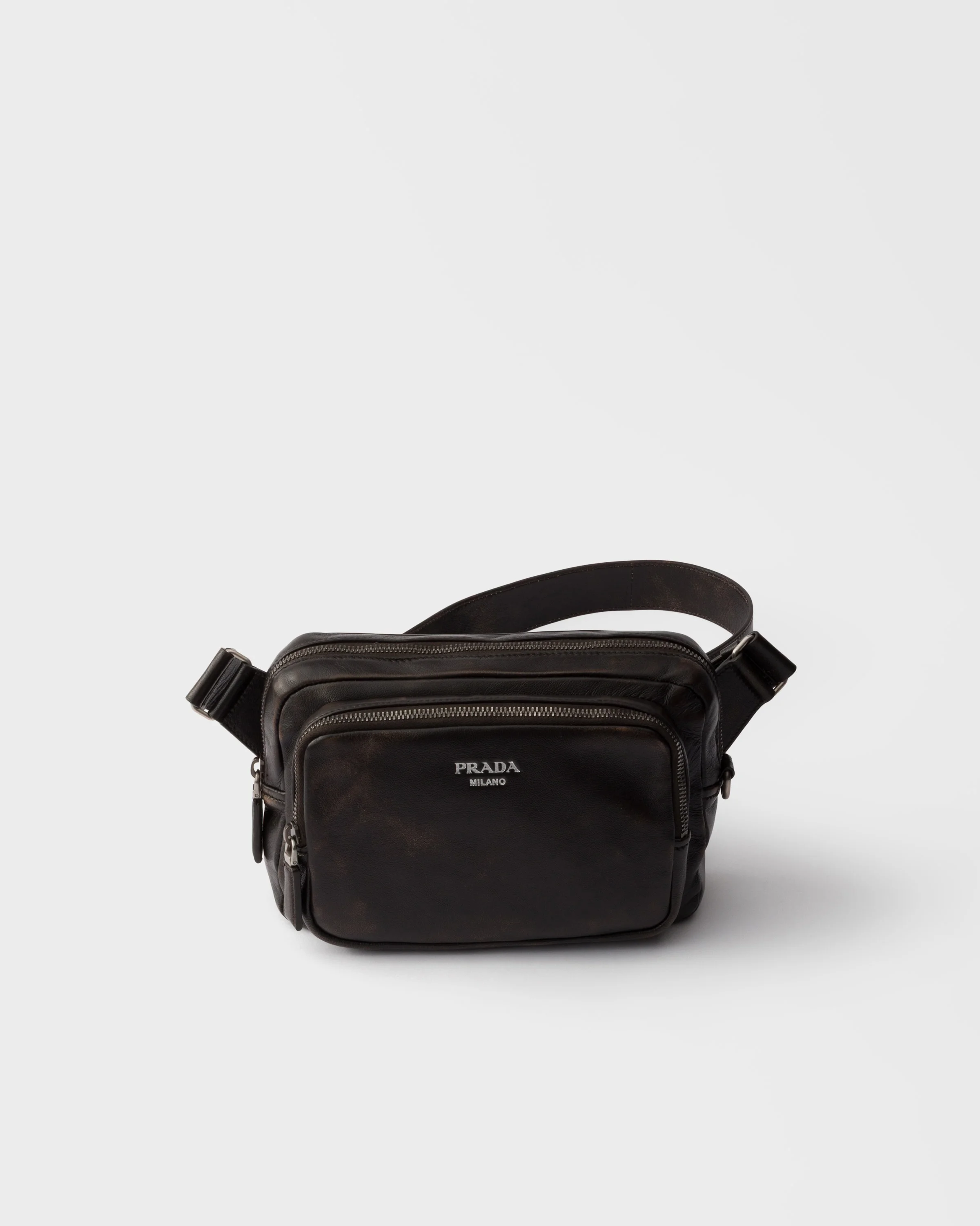 Distressed nappa leather shoulder bag - 1