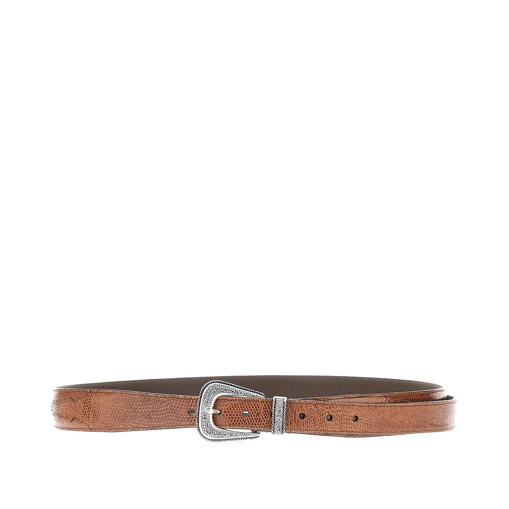 ENGRAVED BUCKLE LEATHER BELT - 1