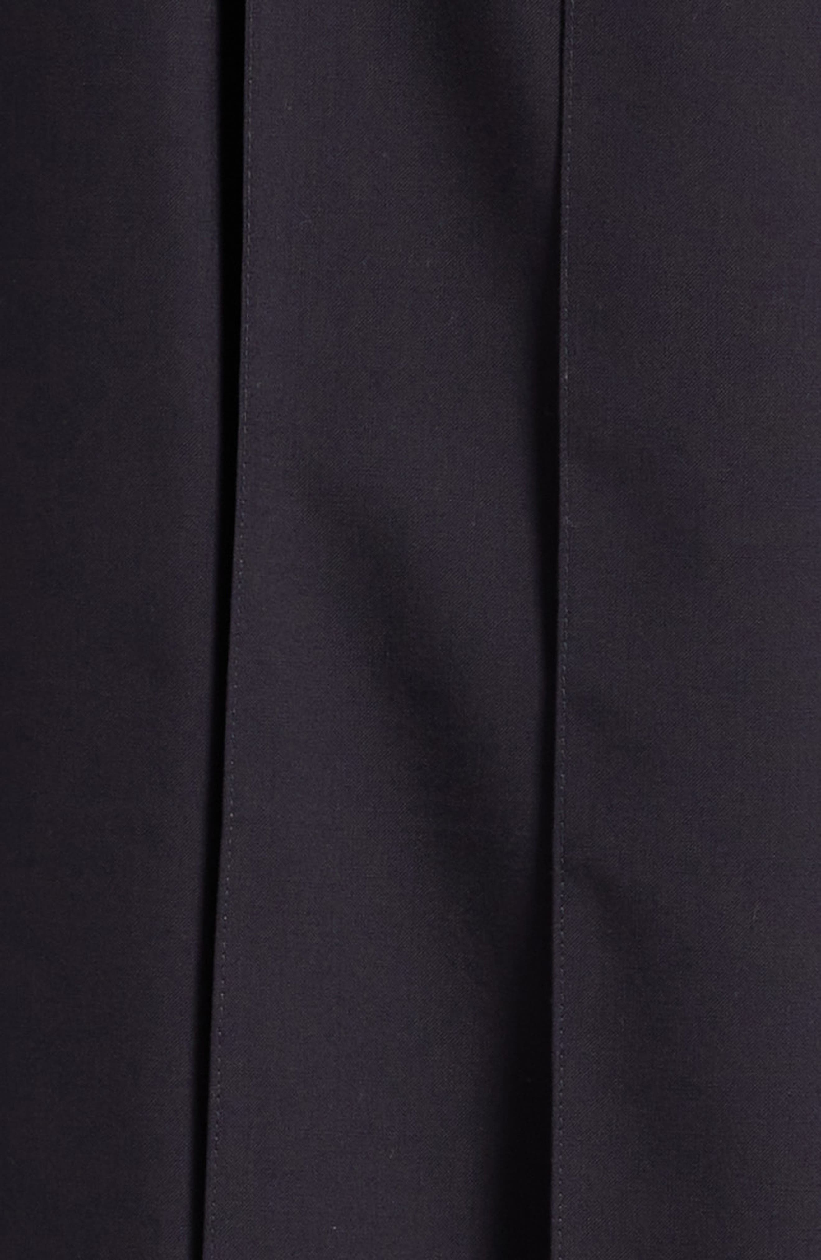 4-Bar Pleated Back Strap High-Low Wool Skirt - 7