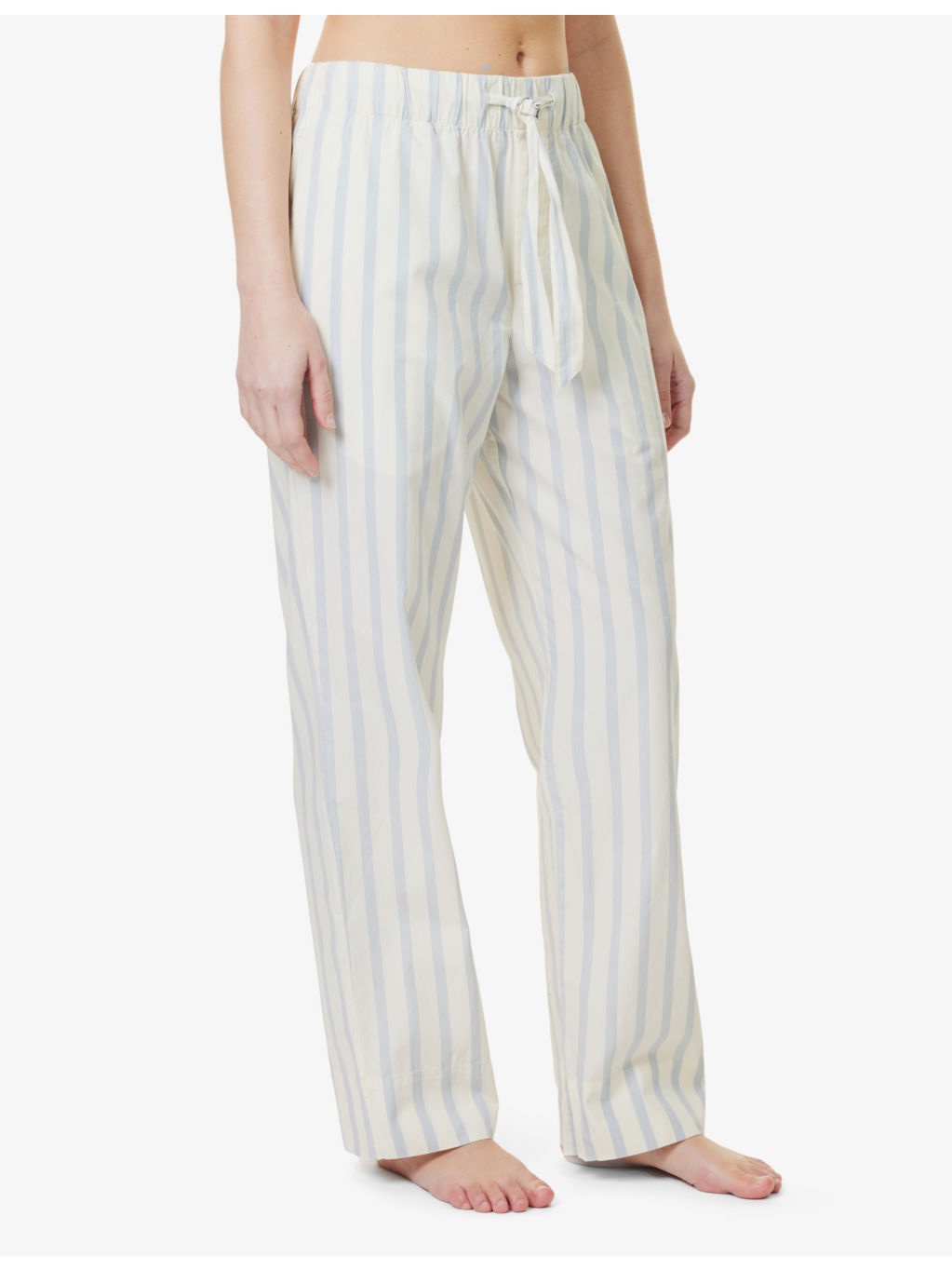 Straight-leg mid-rise organic-cotton poplin pyjama trousers - 3