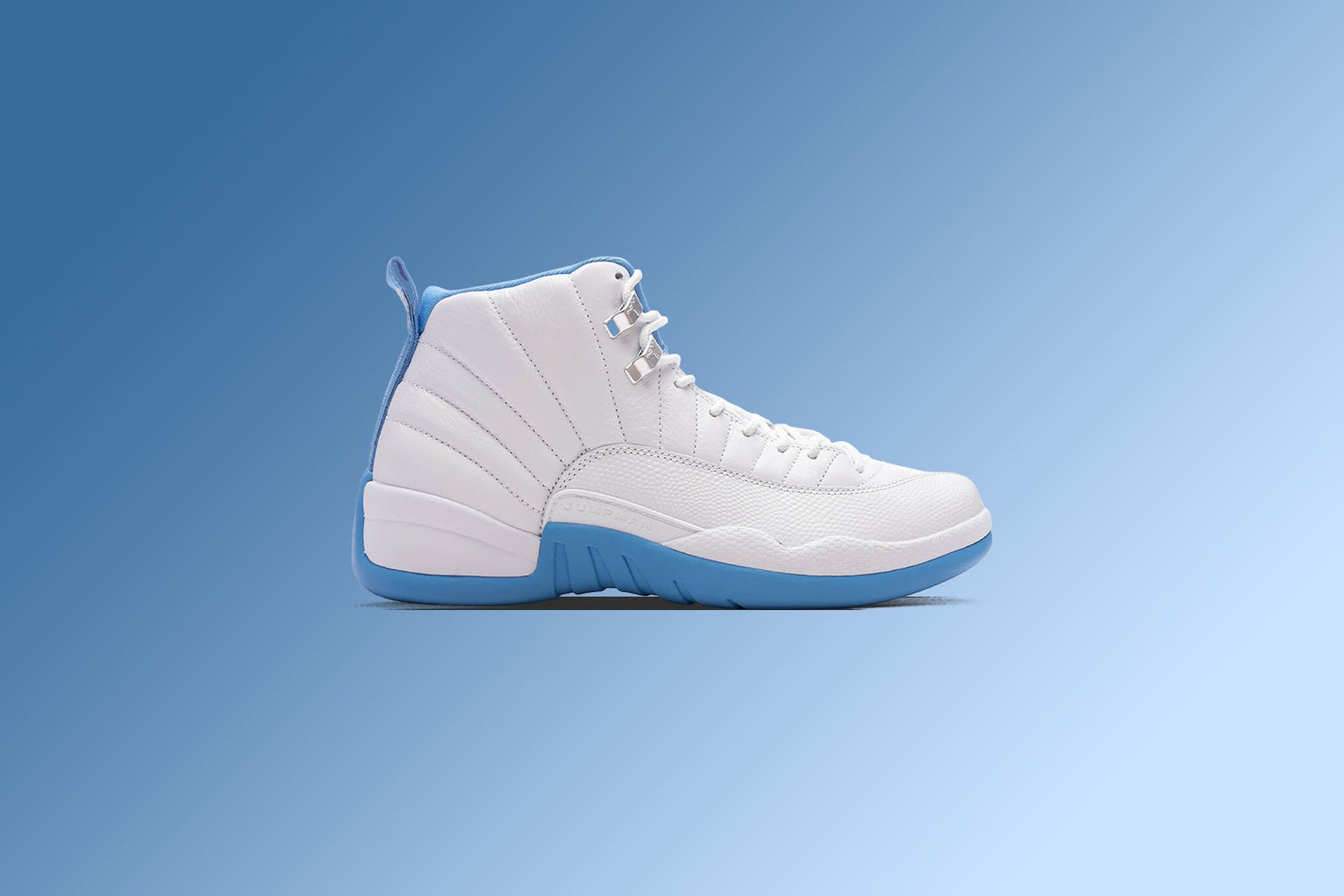 AIR JORDAN 12 RETRO 'MELO' - WHITE/UNIVERSITY BLUE/METALLIC SILVER - 5