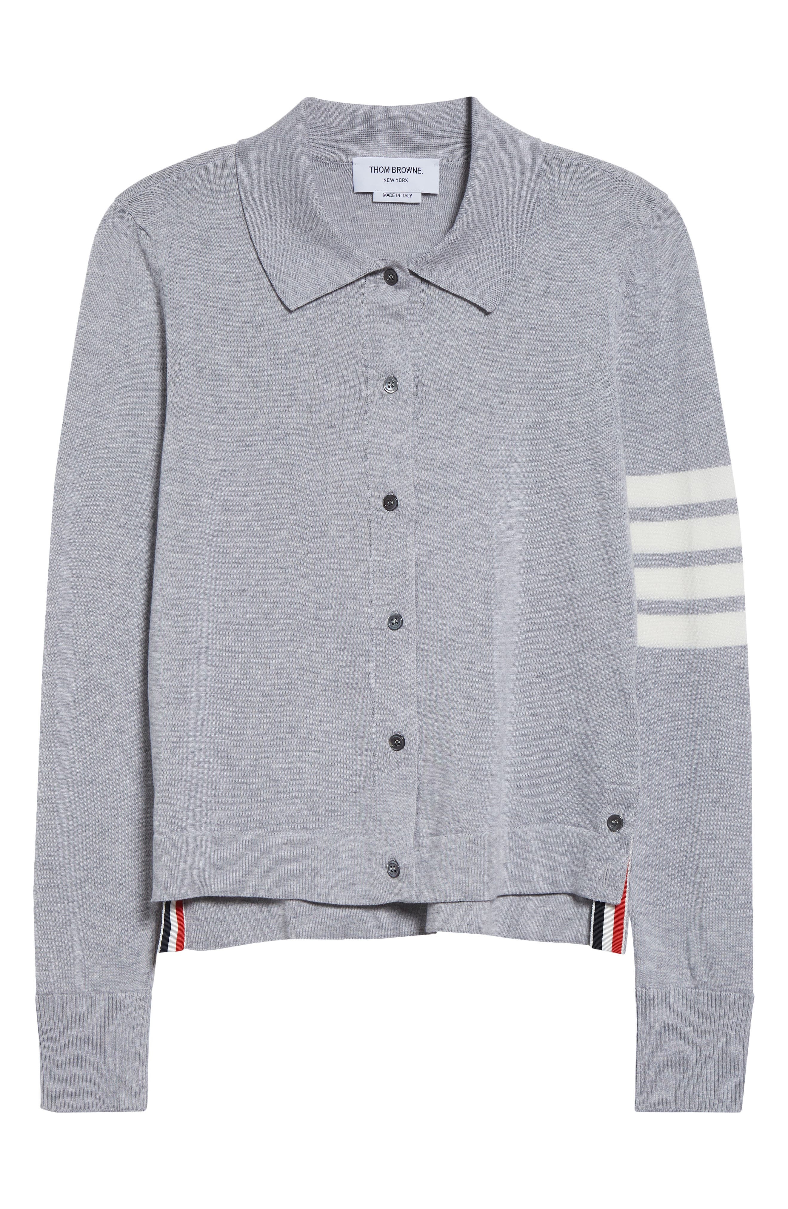 Thom Browne 4-Bar Jersey Stitch Cardigan in Light Grey at Nordstrom - 6