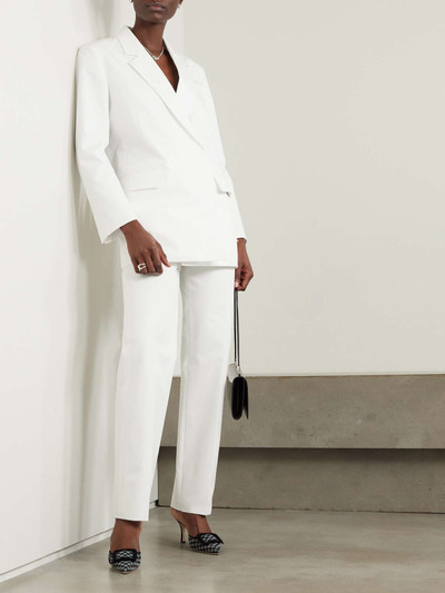 Valentino Pleated cotton straight-leg pants outlook