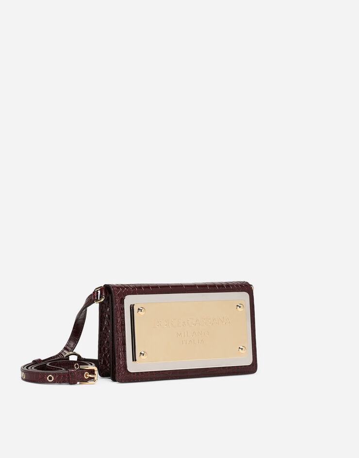 Crocodile-print calfskin cell phone bag - 3