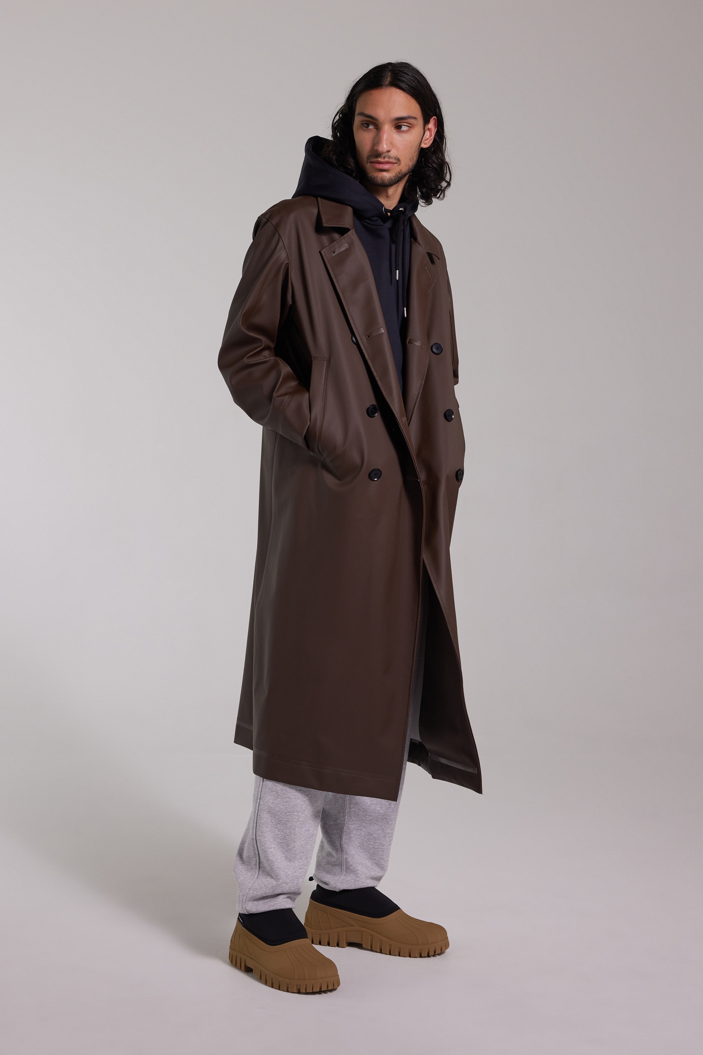 Rosenbad Long Double Breasted Overcoat Dark Brown - 3