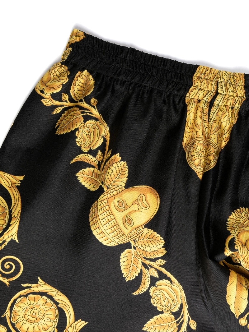 Barocco-print silk trousers - 7